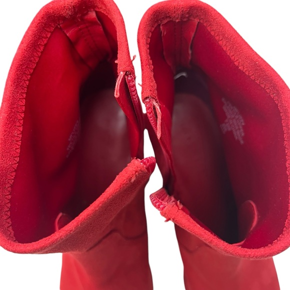 Marc Fisher Red Suede Block Heel Boots Womens Size 7.5 - Picture 7 of 14